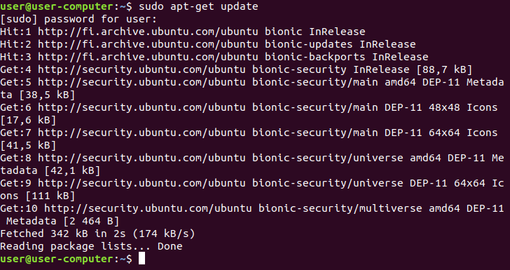 3. Updating the Ubuntu