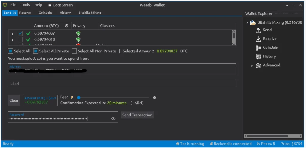 Wasabi Wallet - Anonymize Bitcoin using CoinJoin