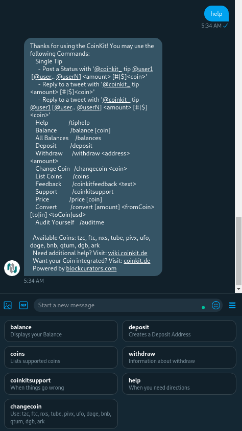 CoinKit - Help Command