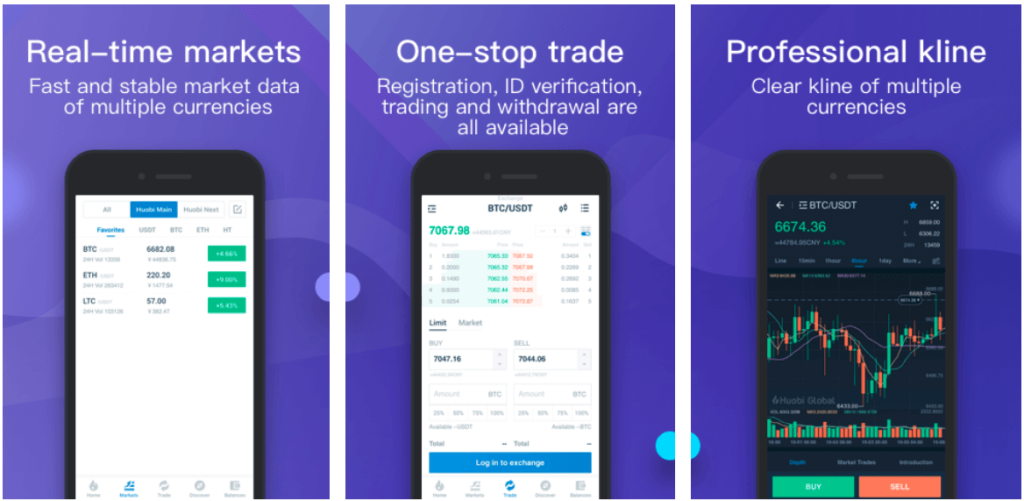 A screenshot of a cell phone displaying a Crypto Trading App.